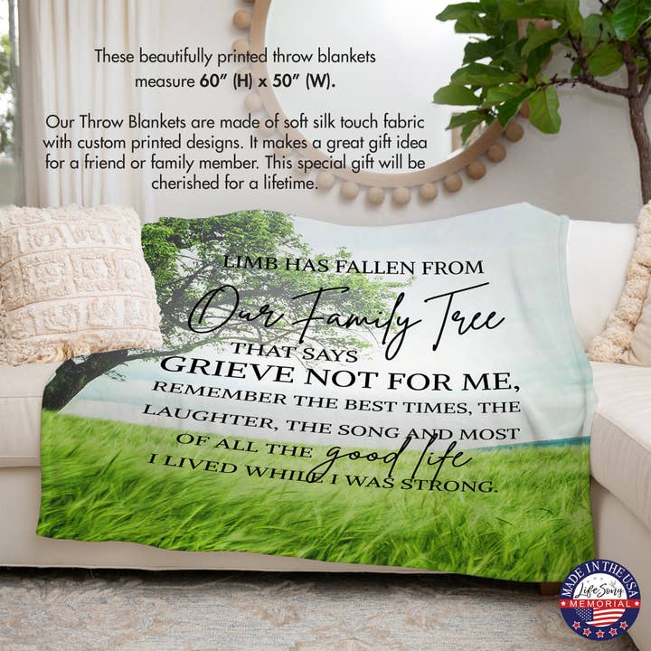 LifeSong Milestones - Wholesale Throw Blanket - Condolence Nature's Memorial Blanket: A Limb Has Fallen