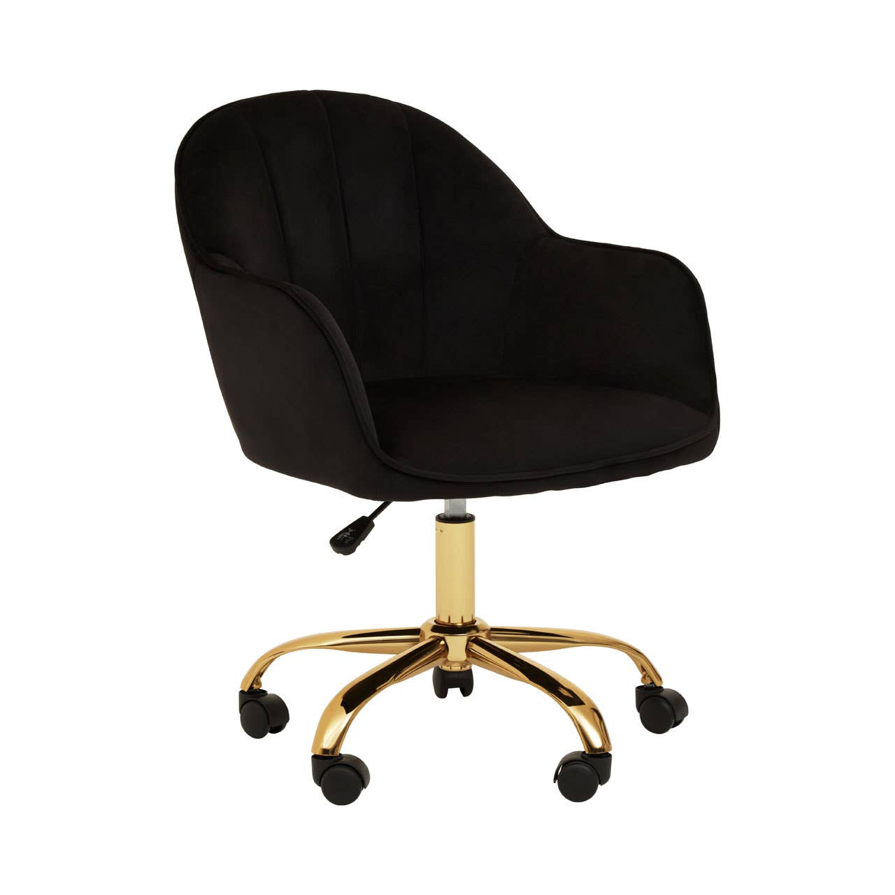 Interiors by Premier – wholesale Chair – Brent Black Velvet And Gold Base Home Office Chair0