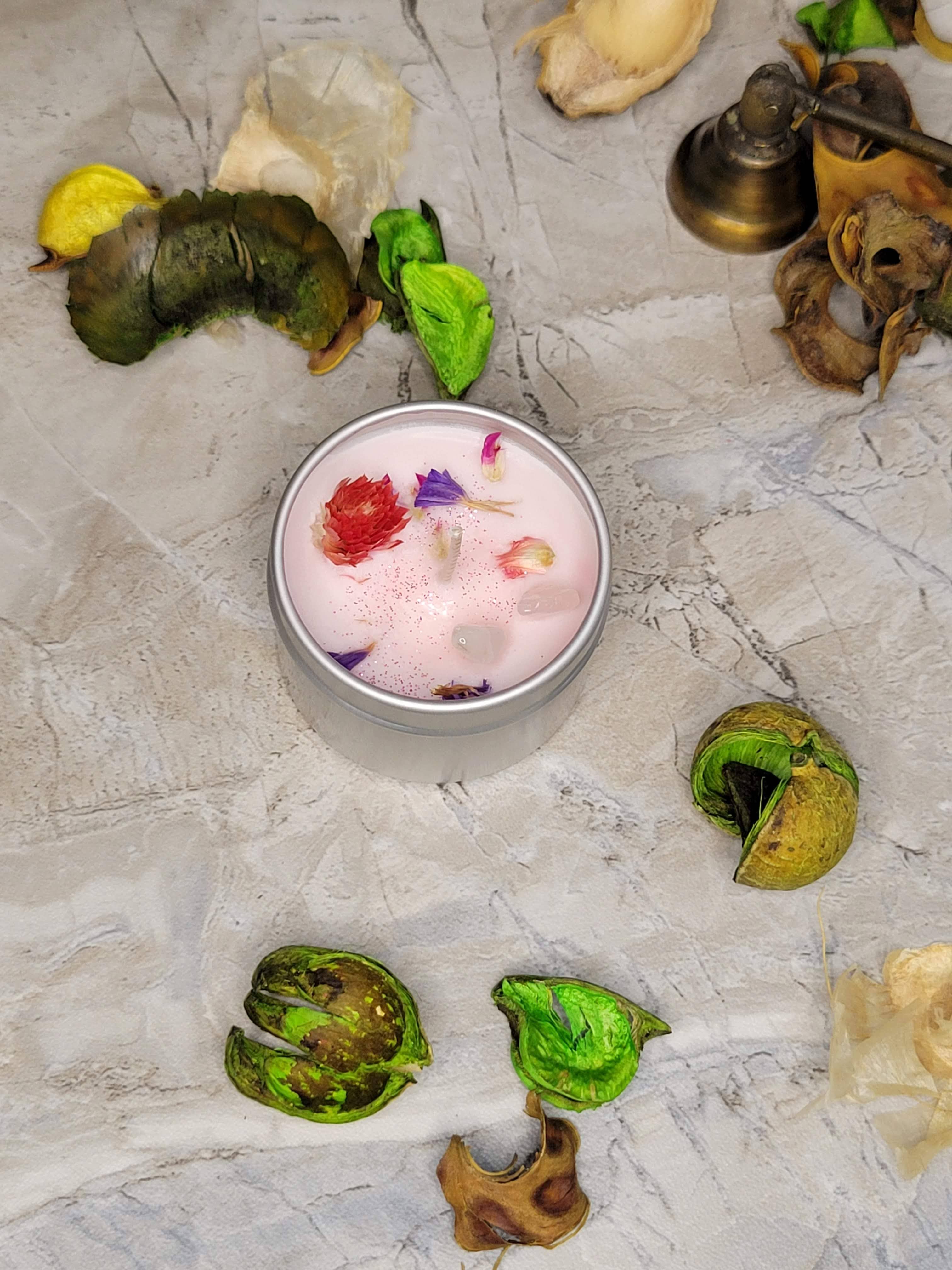 My Magic Place Shop - Vente Bougies de voyage - Bougies de soja, bougies coulées à la main, bougie d'intention en cristal, 2 oz7