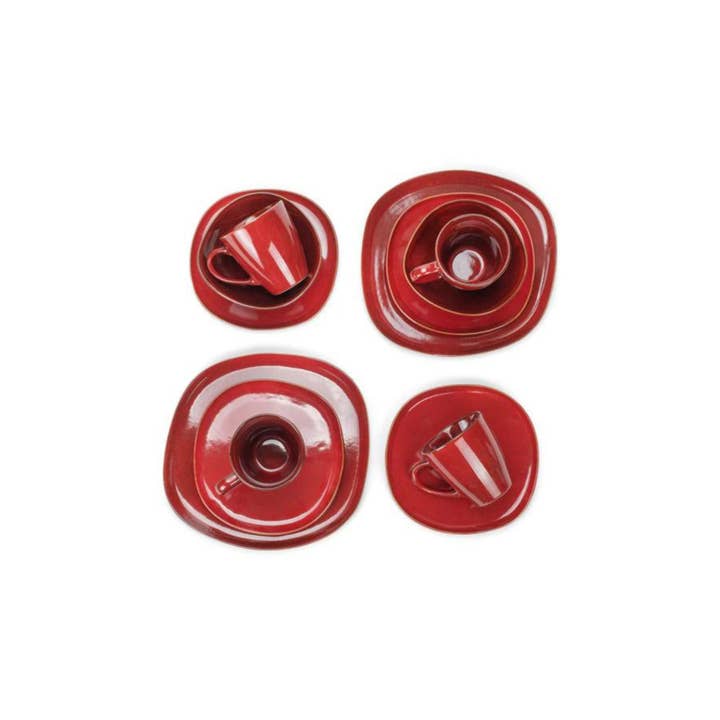 EAST AVENUE - Wholesale Dinnerware Set - 16 Pc Dinner Set Smooth Red3