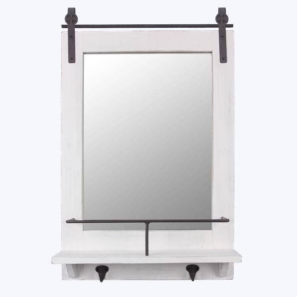 Wood Wall Mirror On Barn Yard Track for wholesale by Young's