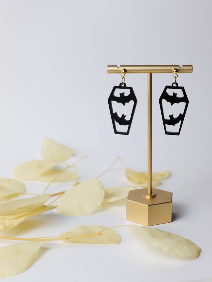 Dracula's Coffin Earrings for wholesale by Mulberry Creative