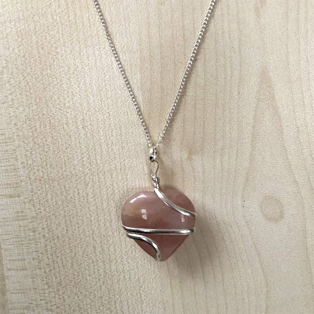 VIE – Colar pingente/pendente por atacado – Pendente de envoltório de fio de coração de cristal, 3cm14