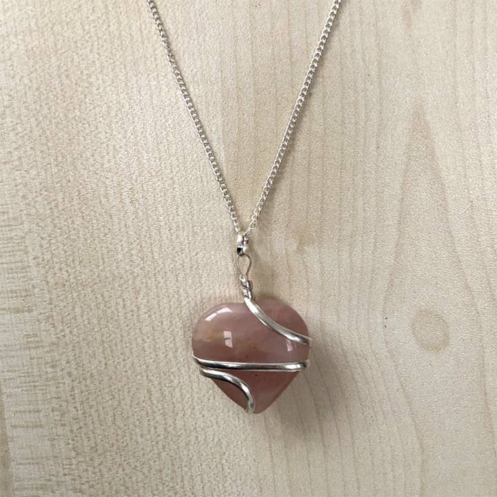 VIE – Colar pingente/pendente por atacado – Pendente de envoltório de fio de coração de cristal, 3cm14