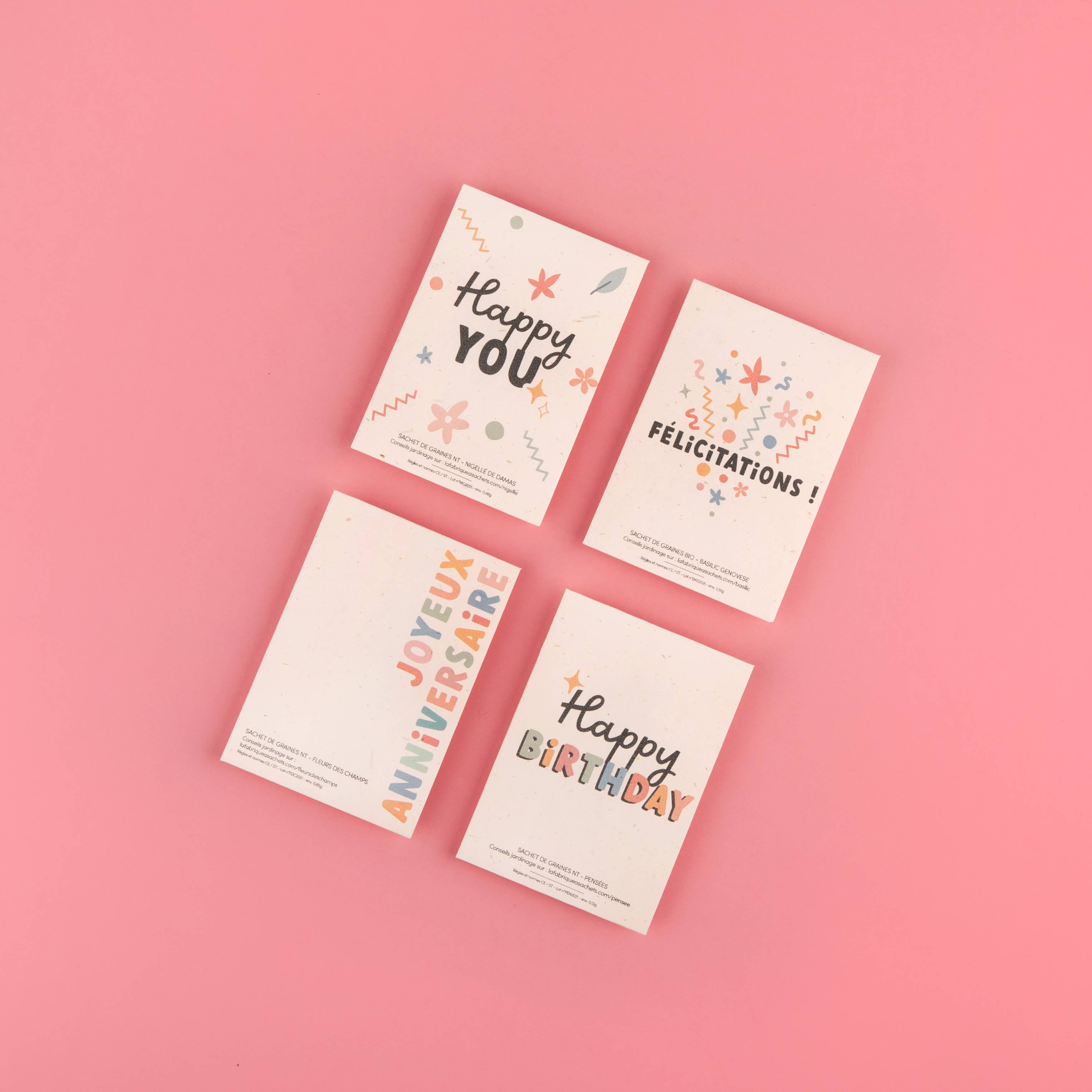 La Fabrique à Sachets - Wholesale Birthday Card - Happy Birthday - Wildflower Seed Bag2