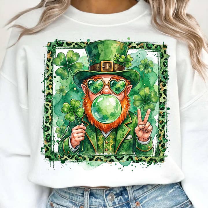 Pull de la Saint-Patrick, T-shirt de lutin soufflant pour la vente par DLT Ecommerce