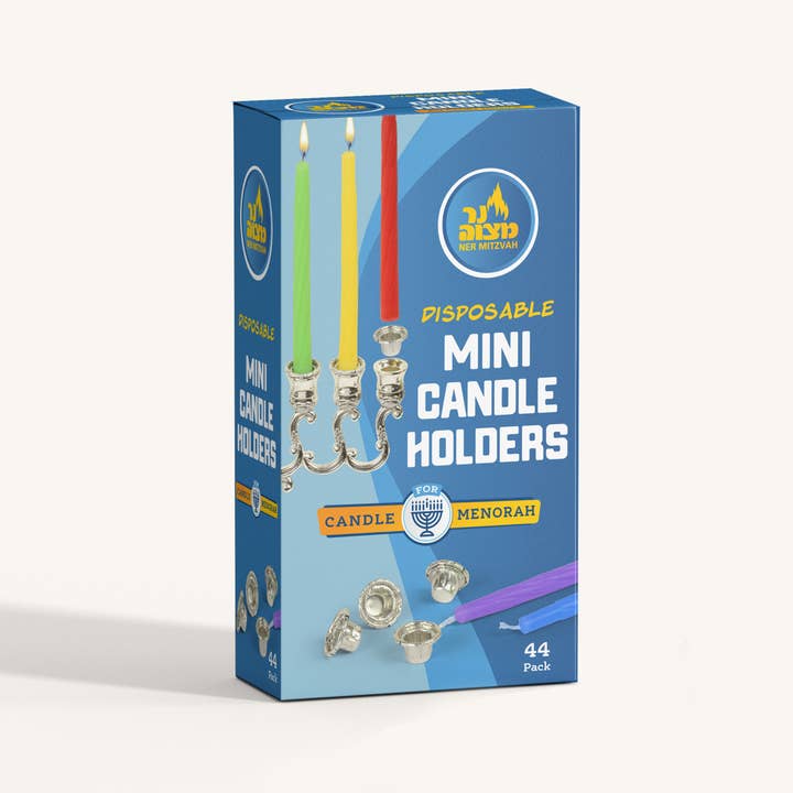 Ner Mitzvah - Wholesale Candle Holder - Disposable Mini Candle Holders - 44 Pack - For Candle Menora