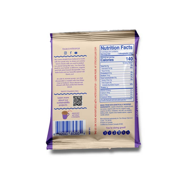 Goodness Goodies – wholesale Biscuit – Chai Caramel Organic & Plant-Based Stroopwafel 2-Pack Vegan2