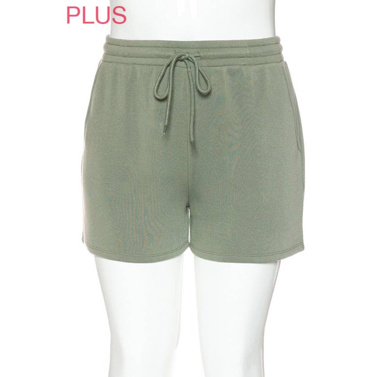 UP CLOTHING - Wholesale Shorts - Women's - PLUS FLEECE SWEATSHORTS WITH SIDE POCKETS3