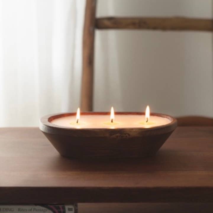 Vela de tigela de massa de madeira | Natural por atacado de C’est La Vie Candle Co