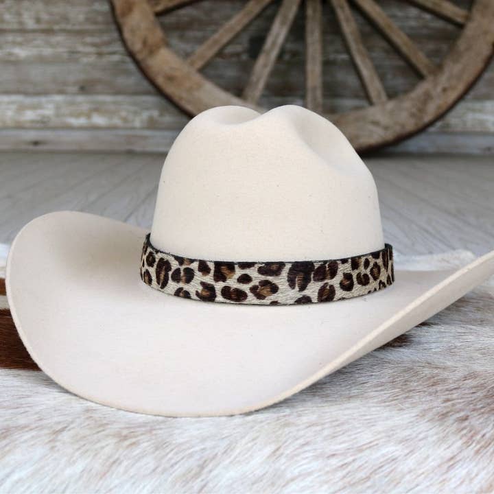 Willow Lane Hat Co. - Wholesale Cowboy Hat - Unisex - Leopard Print Leather Hat Band - Dixie