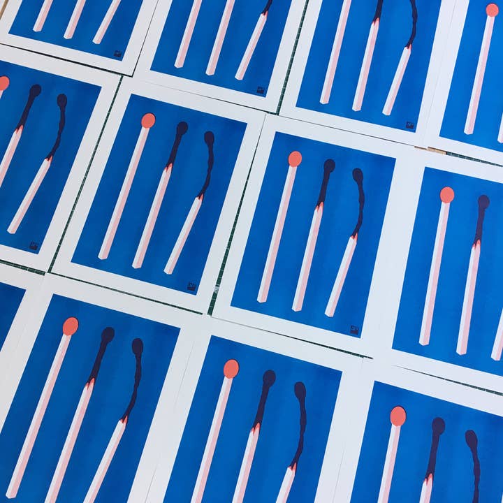 VrijFormaat - Wholesale Art Print - riso print - Matches - Extra Ordinary - A42