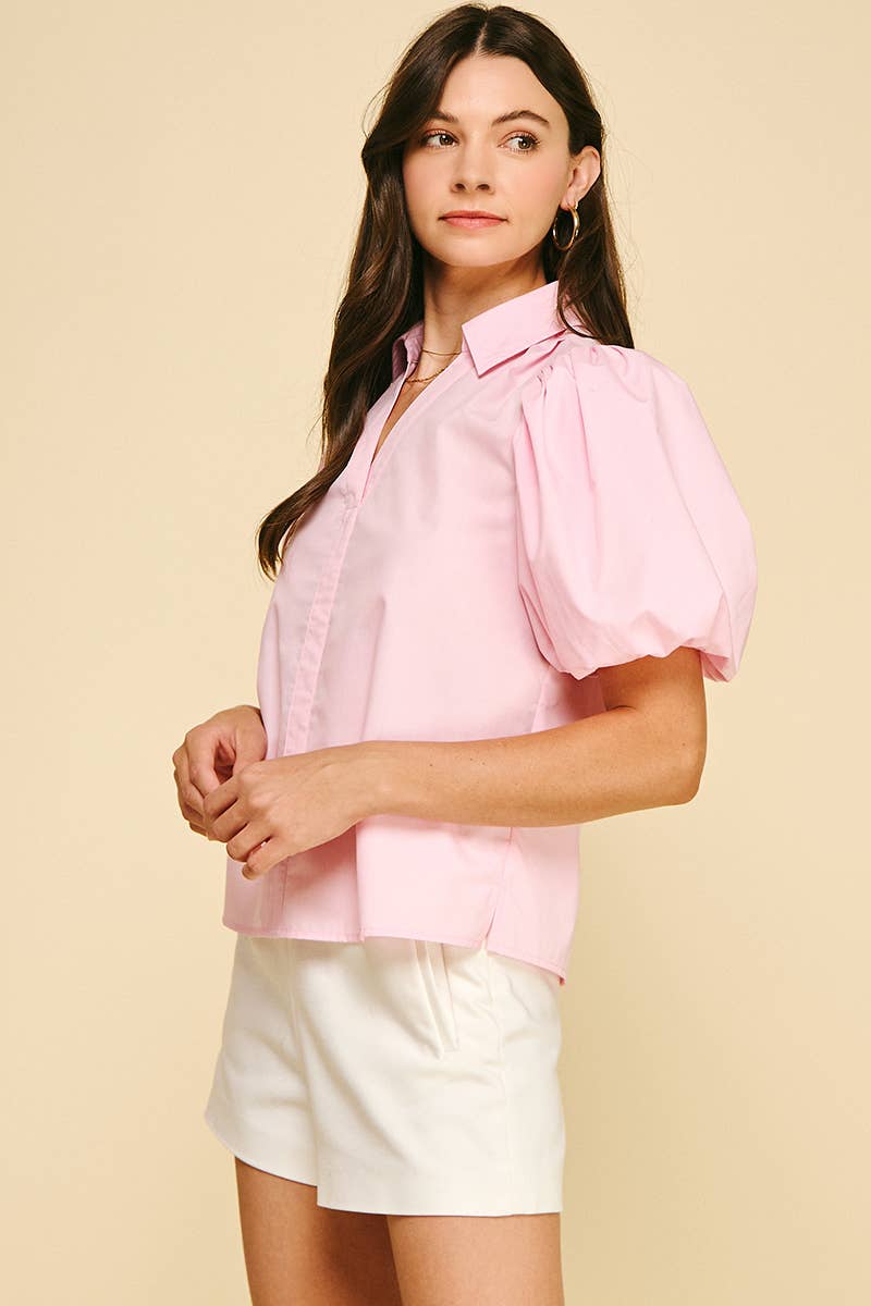 PINCH - Wholesale Blouse - Women's - BUBBLE SLEEVE BLOUSE TOP - 5707TB45