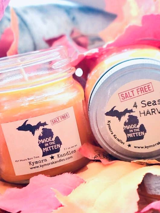 Mini Mason Jar Candle - 4 Seasons Harvest for wholesale by Kymora Kandles