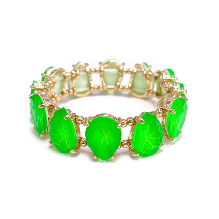 StarryNYC - Wholesale Beaded Bracelet - Neon & Pastel Teardrop Glass Crystal Bead Stretch Bracelet10