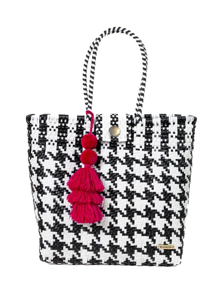 Zwart-witte Houndstooth Hombro-tas voor wholesale door Valerosa