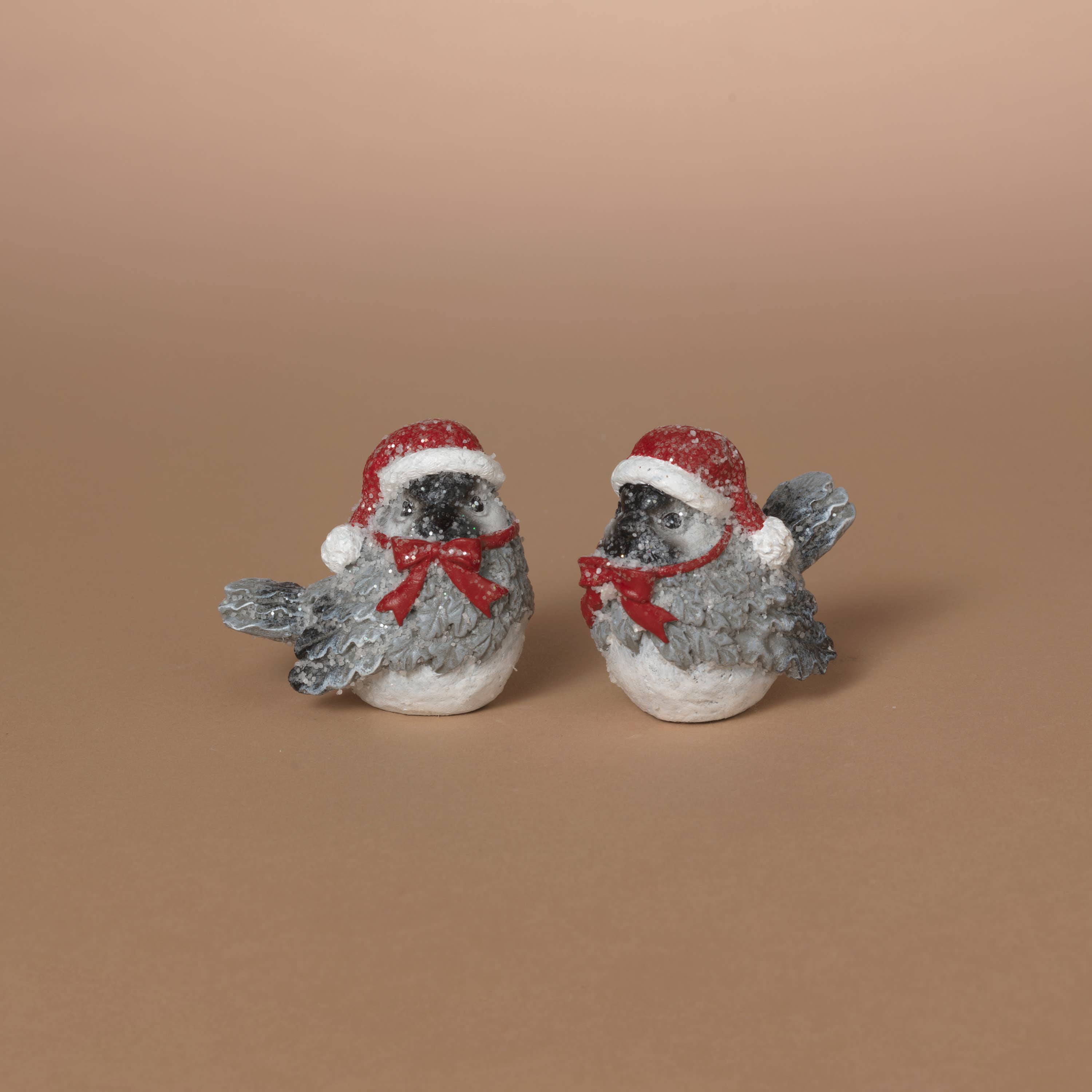 The Gerson Companies - Wholesale Christmas Decoration - Gerson Christmas 2.64"L Resin Holiday Winter Bird, 2 Asst0