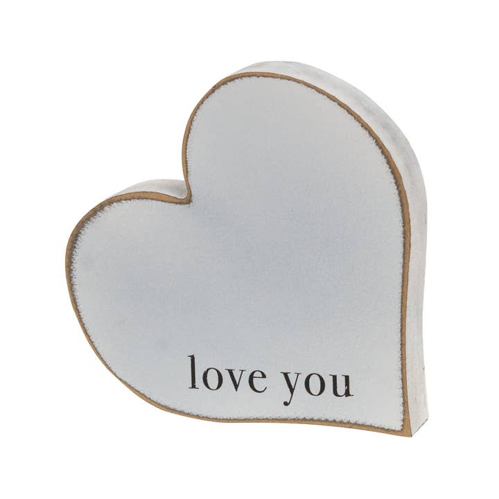 Col House Designs - Wholesale Sign - 2/Set, Love You More Distressed Chunky Hearts2