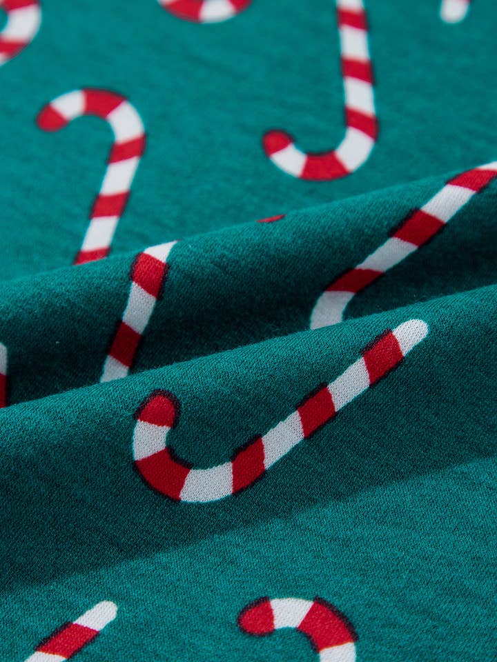 Green Christmas Candy Cane Top and Pants Lounge Set for wholesale on Faire8