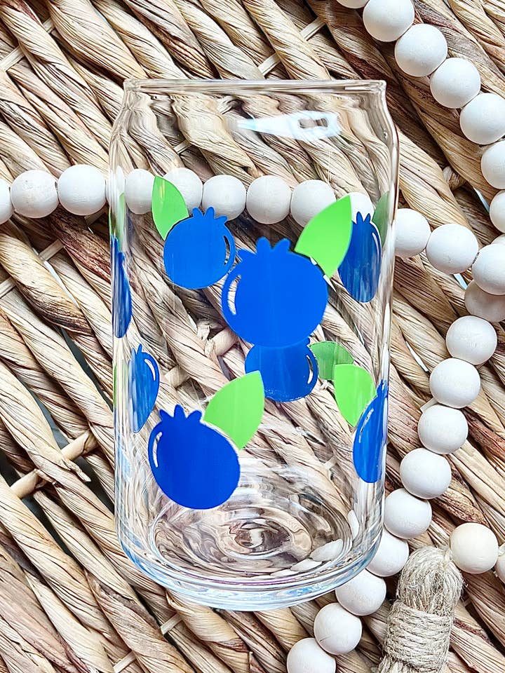 Blueberry Beer Can Style Glass - Spring/Summer for wholesale by Salty Spouse Glassware