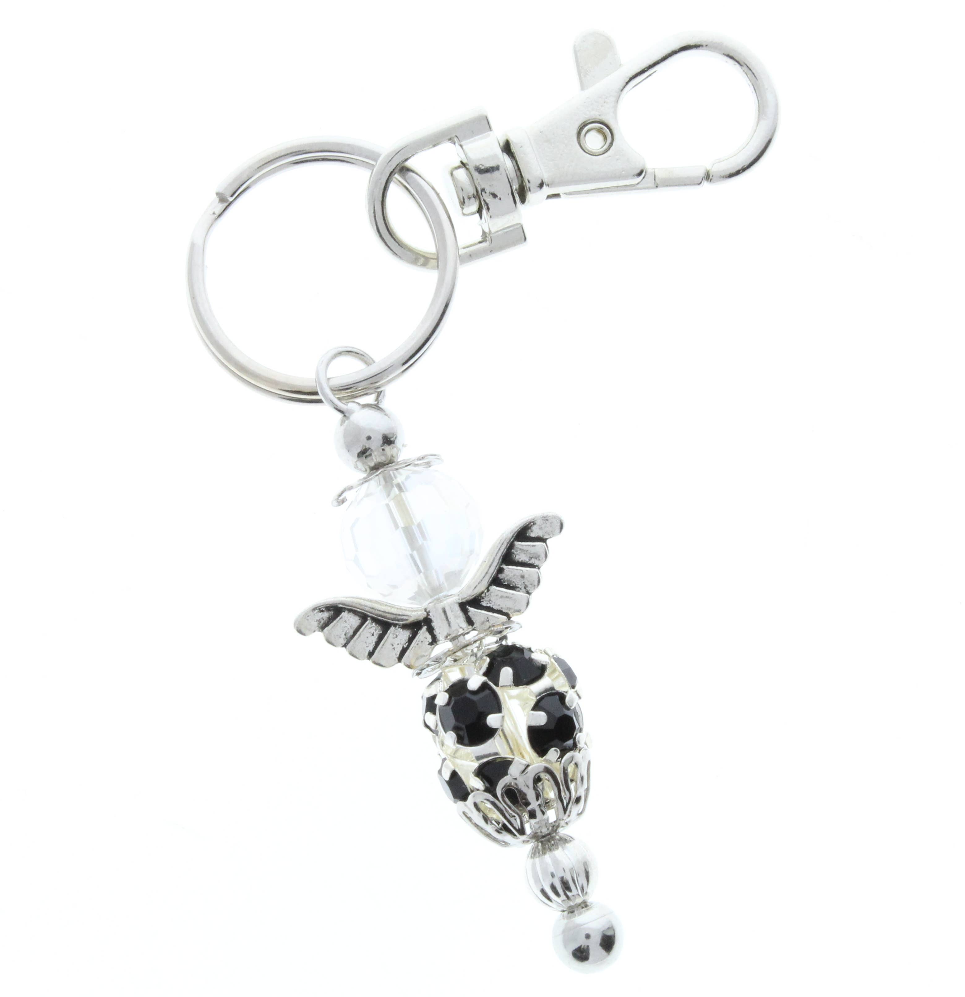 HHH Designs – wholesale Keychain – Women's –  Angel Wing Bead Key Chain or Purse Pull - Silver Design0
