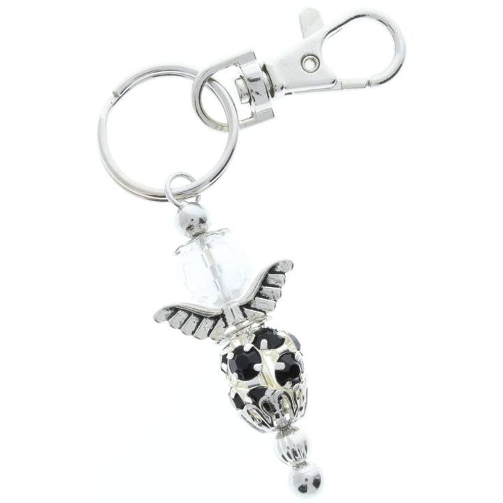 HHH Designs – wholesale Keychain – Women's – Angel Wing Bead Key Chain or Purse Pull - Silver Design