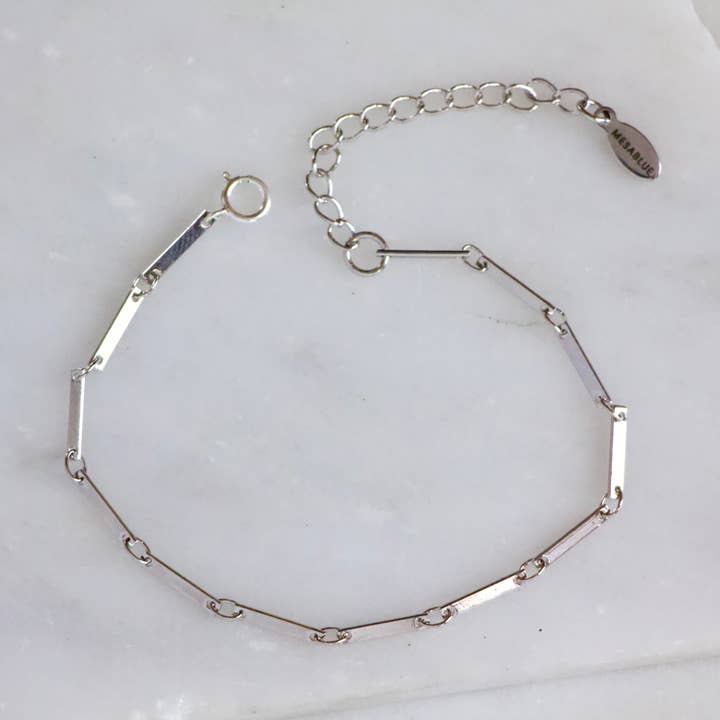 Bar Chain Bracelet - Silver for wholesale by Mesa Blue