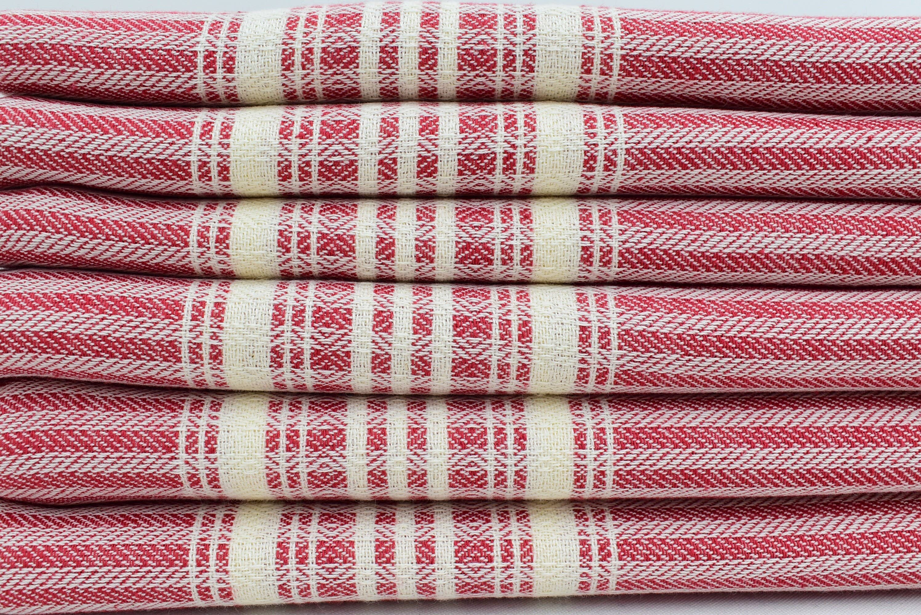 Organic Turkish Towels - Wholesale Tea Towel - Soft Kitchen Towel, Red Tea Towel, Dish Towel 20x402