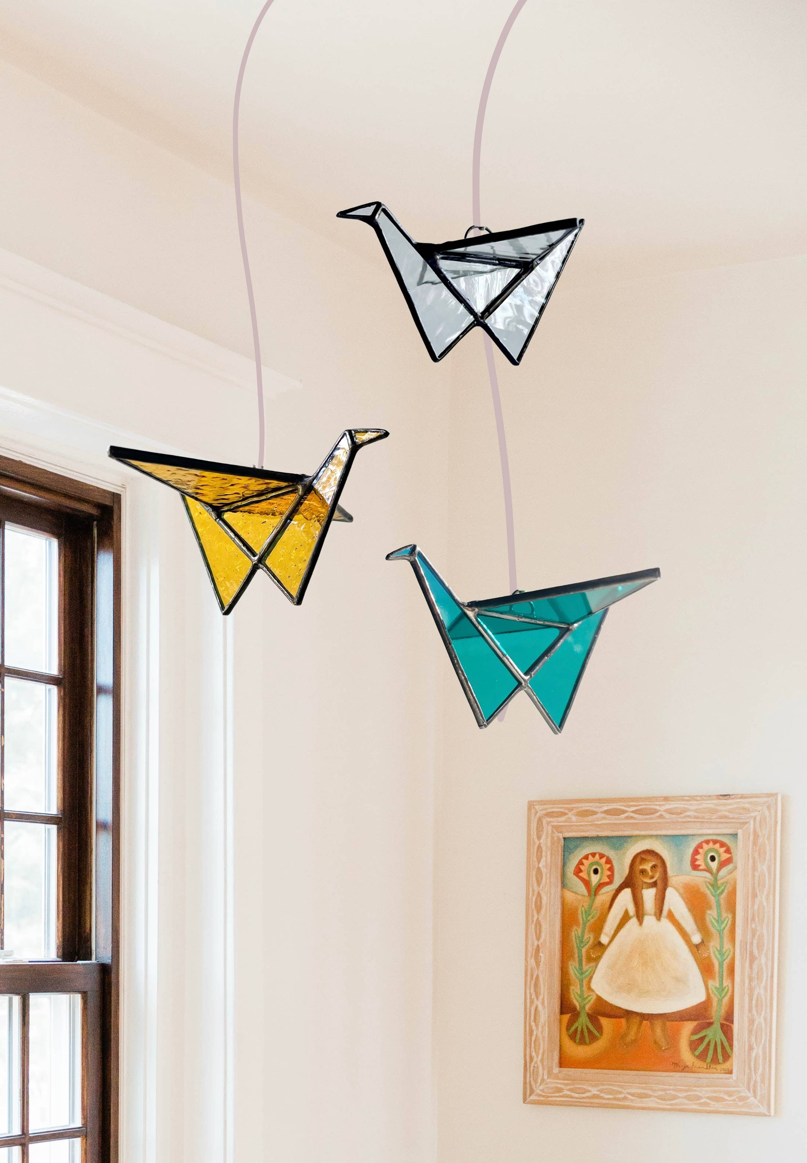 Samara Designs Studio - Wholesale Suncatcher - Stained Glass Origami Crane Suncatchers | Hanging Decor23