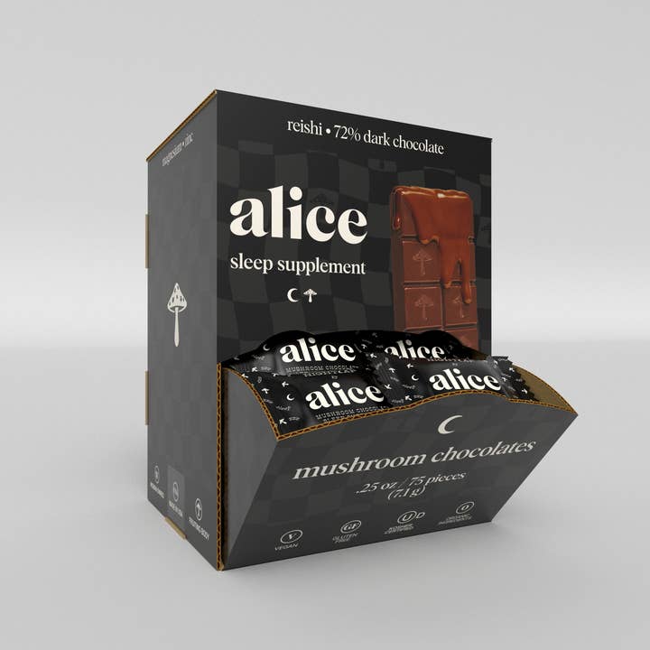 Alice Mushrooms - Wholesale Chocolate Bar - Nightcap Singles — mushroom chocolates for deep sleep 2