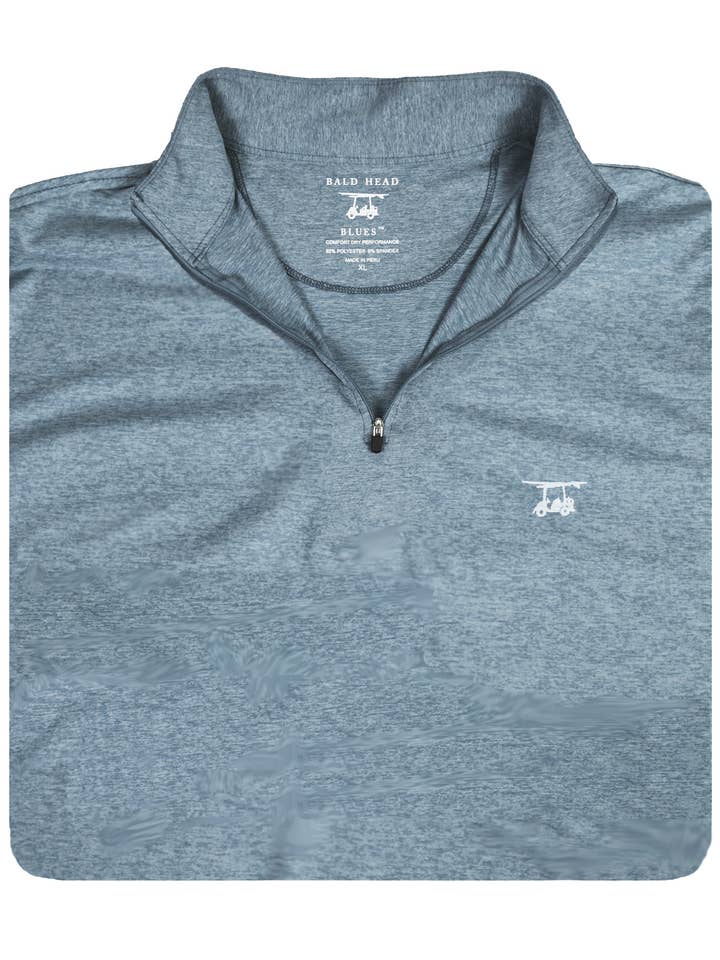 Ocean View Quarter Zip- Heather Charcoal for wholesale by Bald Head Blues