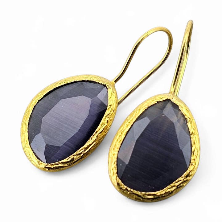 Brinco Glowdrop, Cinza Púrpura Grande por atacado de Happy Lona