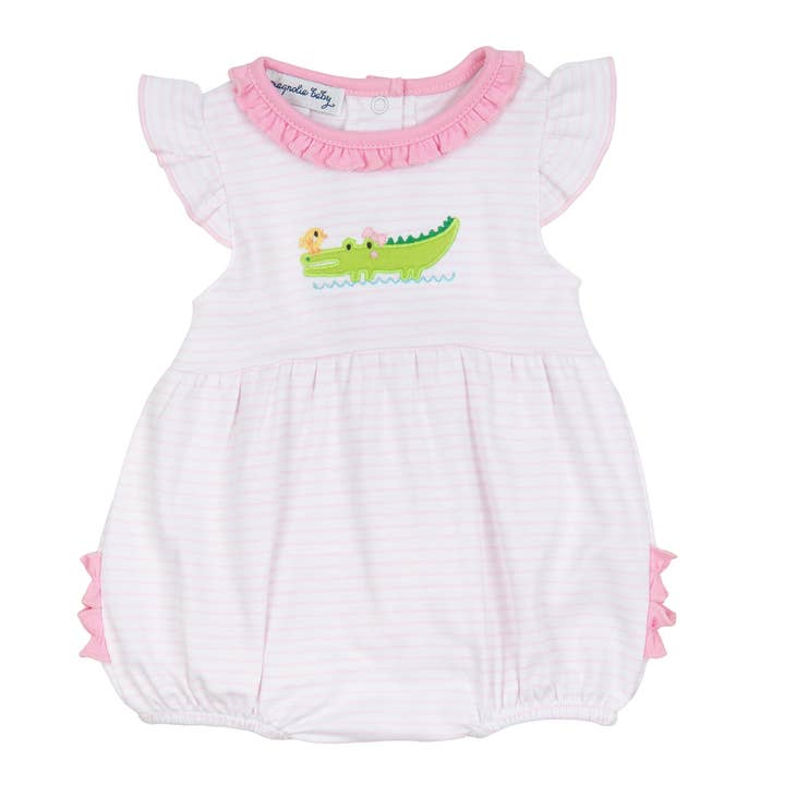 Magnolia Baby - Wholesale Bodysuit (Non-Footed) - Baby - Bayou Babies Applique Bubble - Pink1