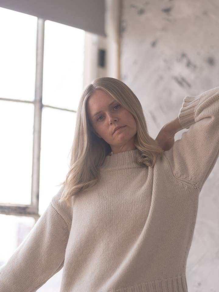 Swansdown Morar Jumper for wholesale by Hilary Jane Keyes