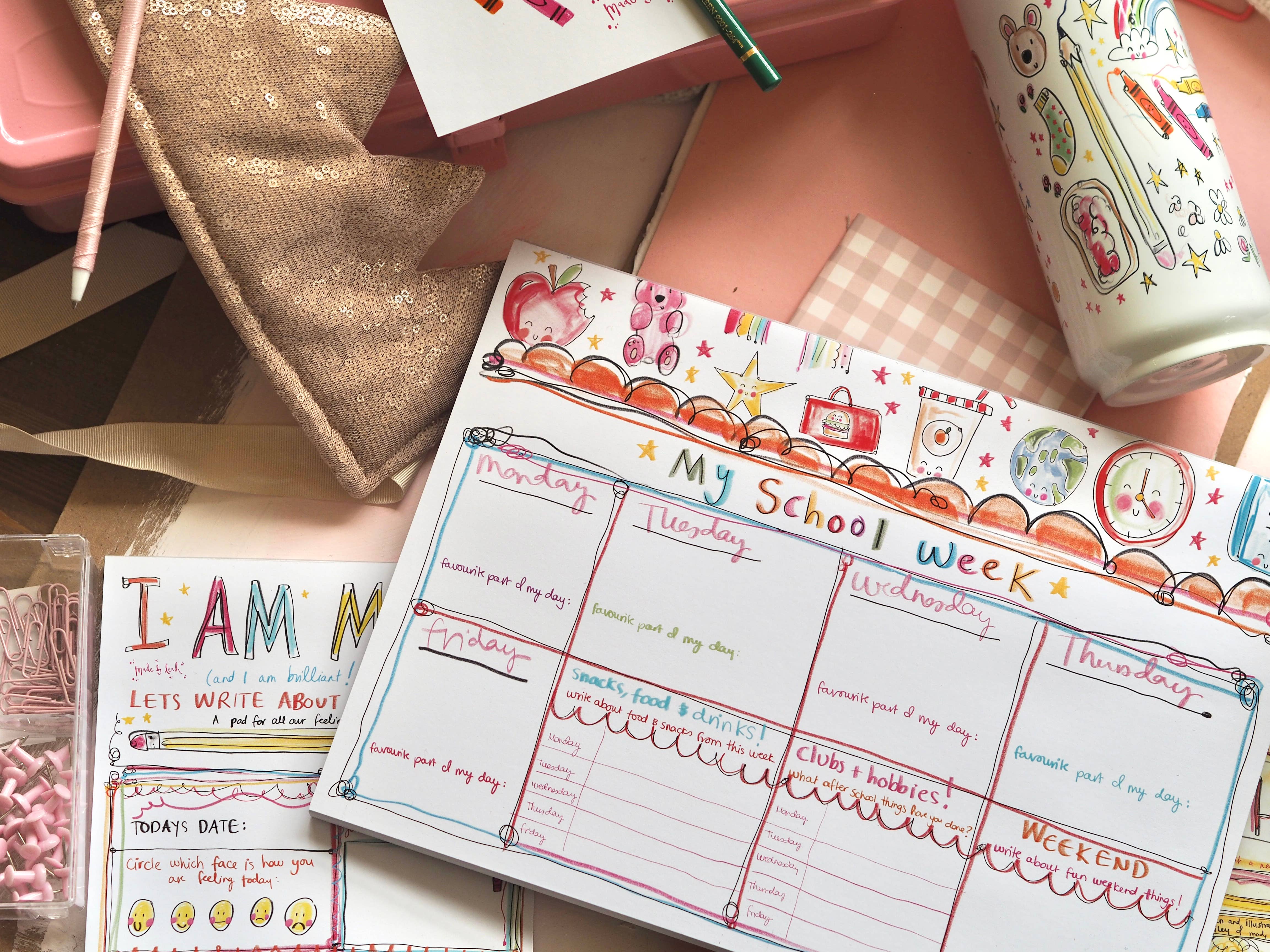 Made by Leah – wholesale Planner – The ‘My School’ Week Desk Pad1