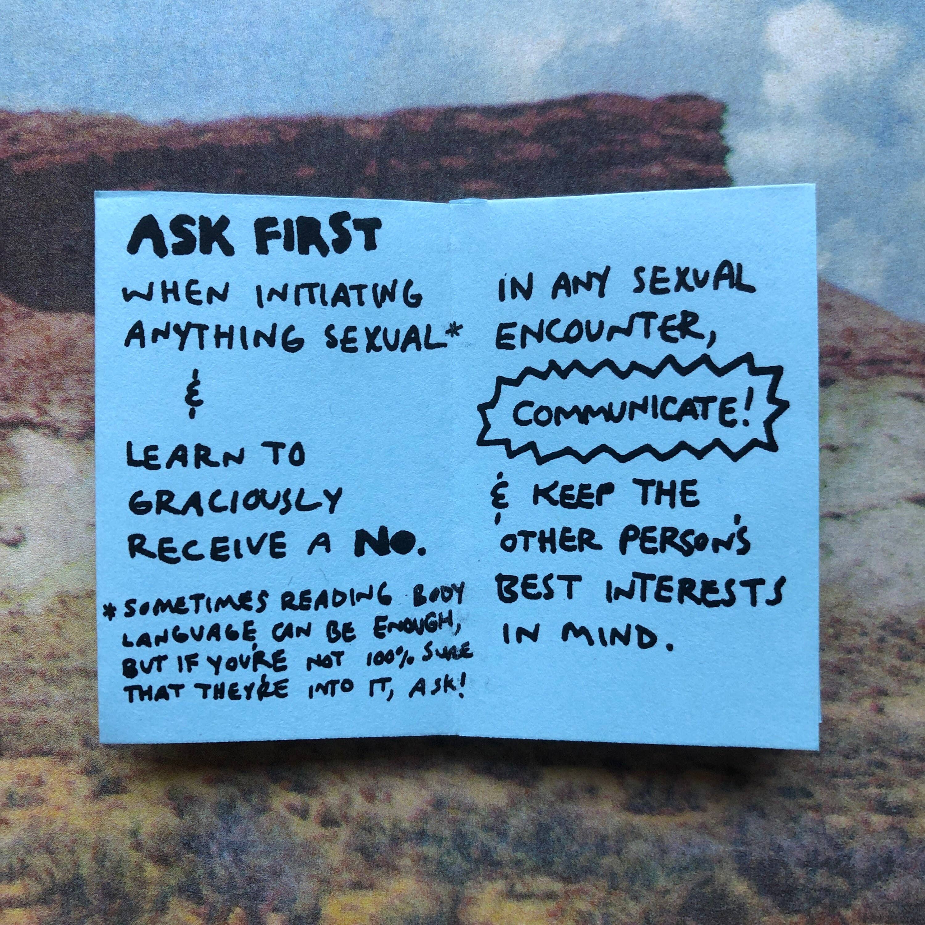 Pleasure Pie - Wholesale Teen & Young Adult Book - How To Build A Culture Of Consent Zine | Feminist Sex Education Tiny Zine Booklet1