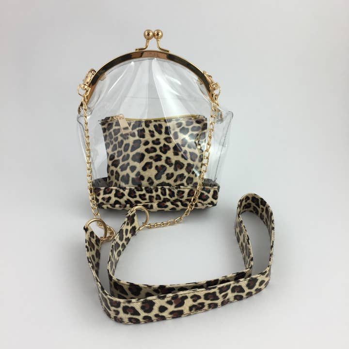 SongLily - Wholesale Crossbody Bag - Women's - Cheetah print clear bag/ coin purse set 02