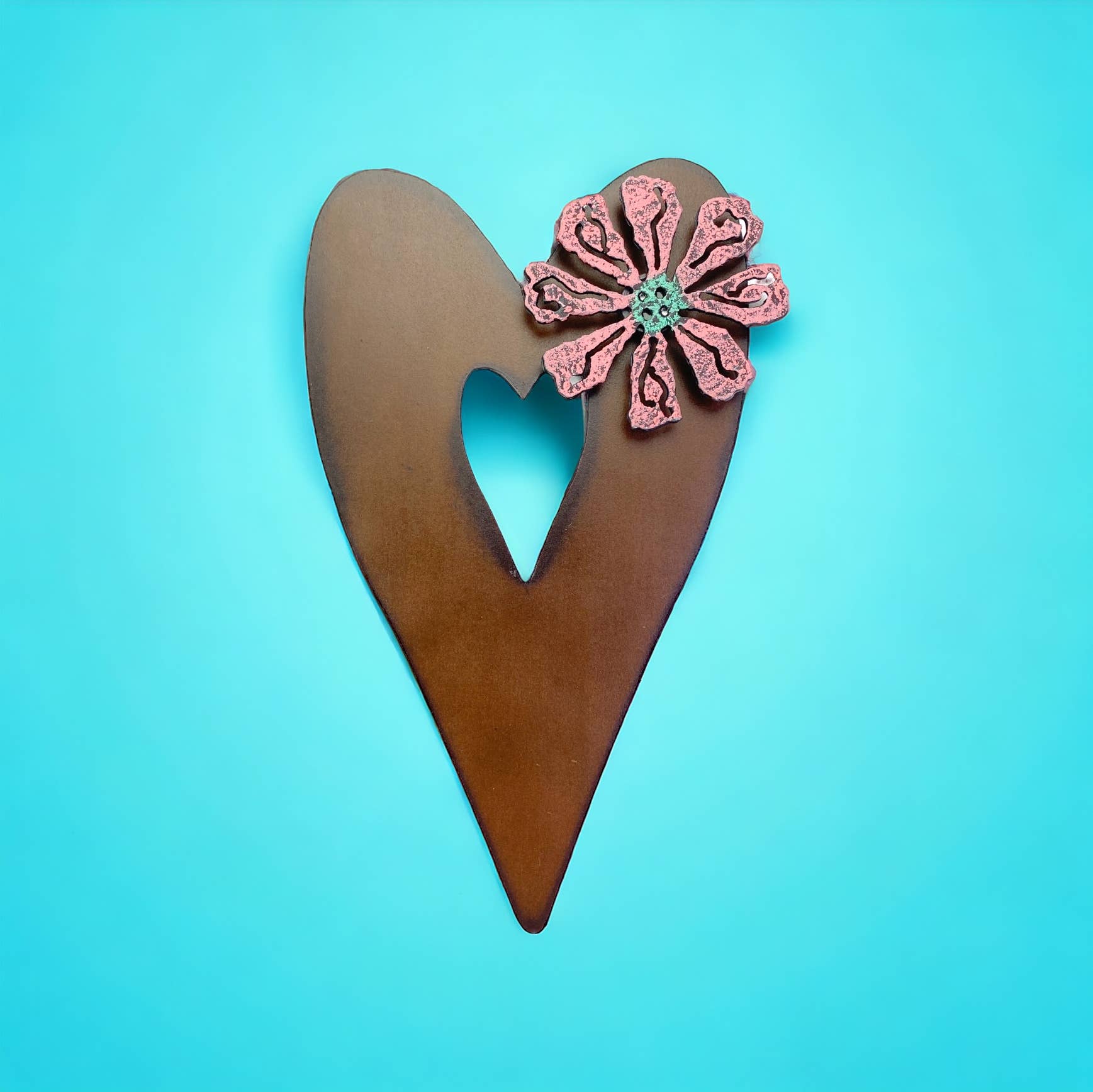 Whimsies – Arte de parede dimensional/3D por atacado – Ímã de girassol coração pendurado sinal de parede eco parede coração1