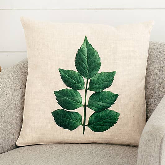 Honeysuckle Leaf Linen Pillow, Christmas Gift for wholesale by AURE