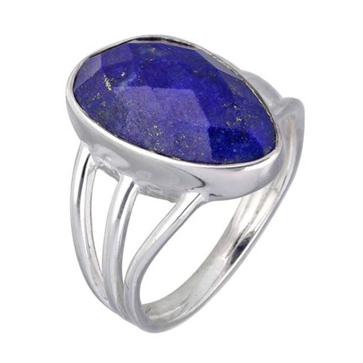 Zinc Lapis Sterling Ring for wholesale by Saraswati Imports