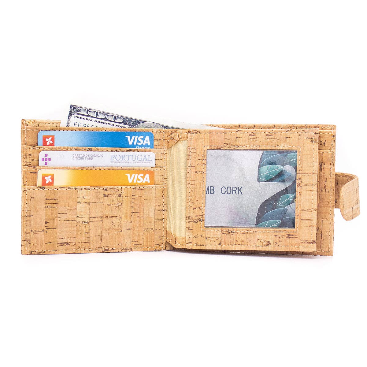 Meninas Bonitas Cork - Wholesale Wallet - Men's - Natural rustic cork wallet for men BAG-22326