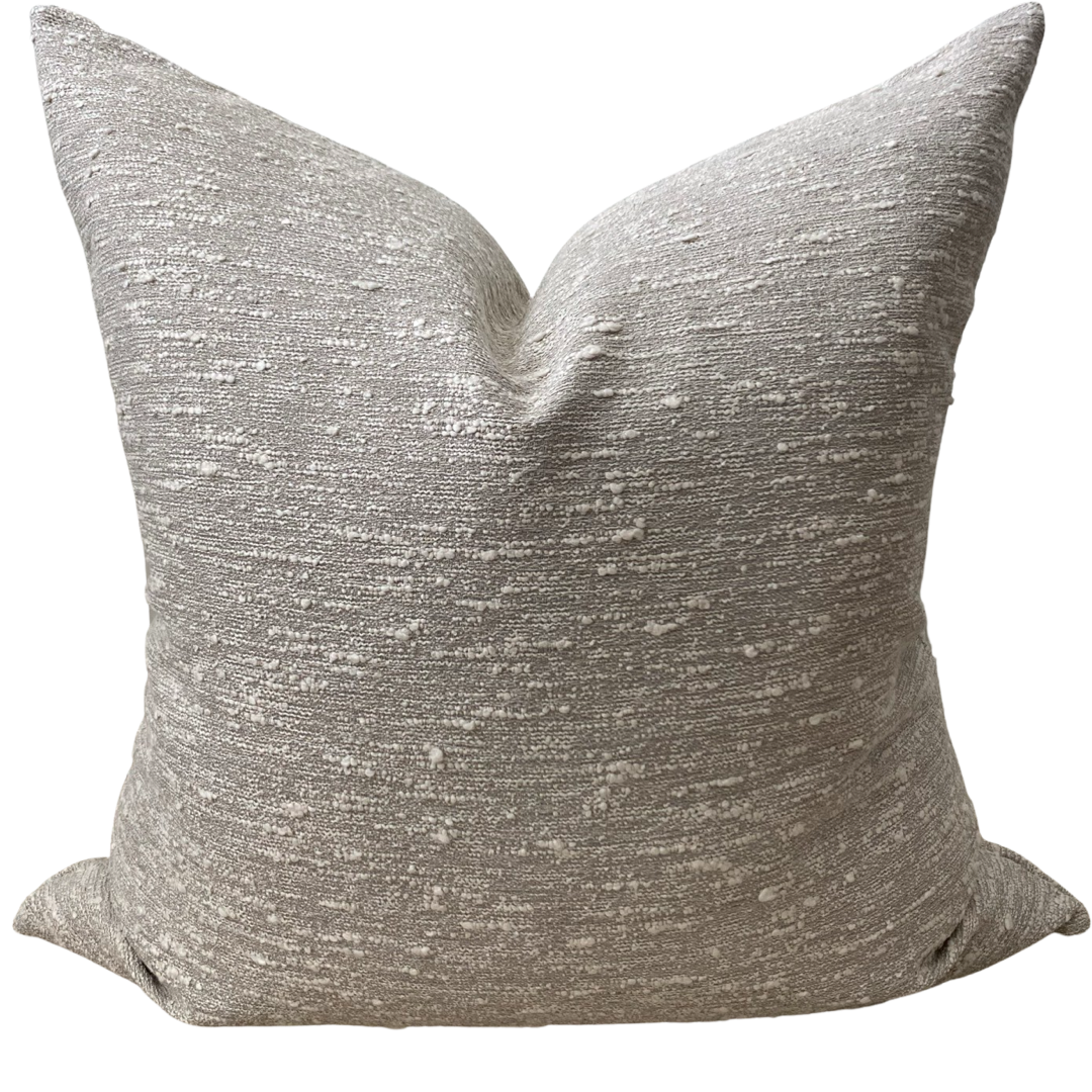 Visually Rich Home - Wholesale Throw/Decorative Pillow - Gray and White Bouclé Pillow0