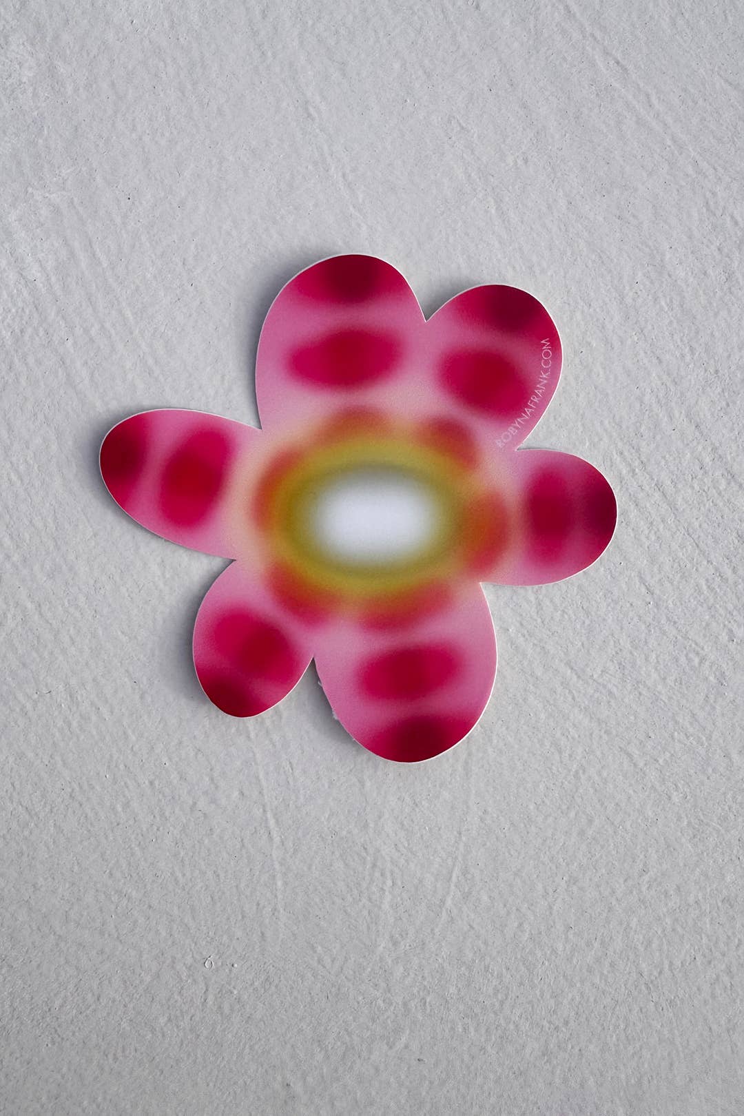 Robyn A. Frank Artworks - Wholesale Sticker - Dark pink flower - Die cut matte vinyl sticker 1
