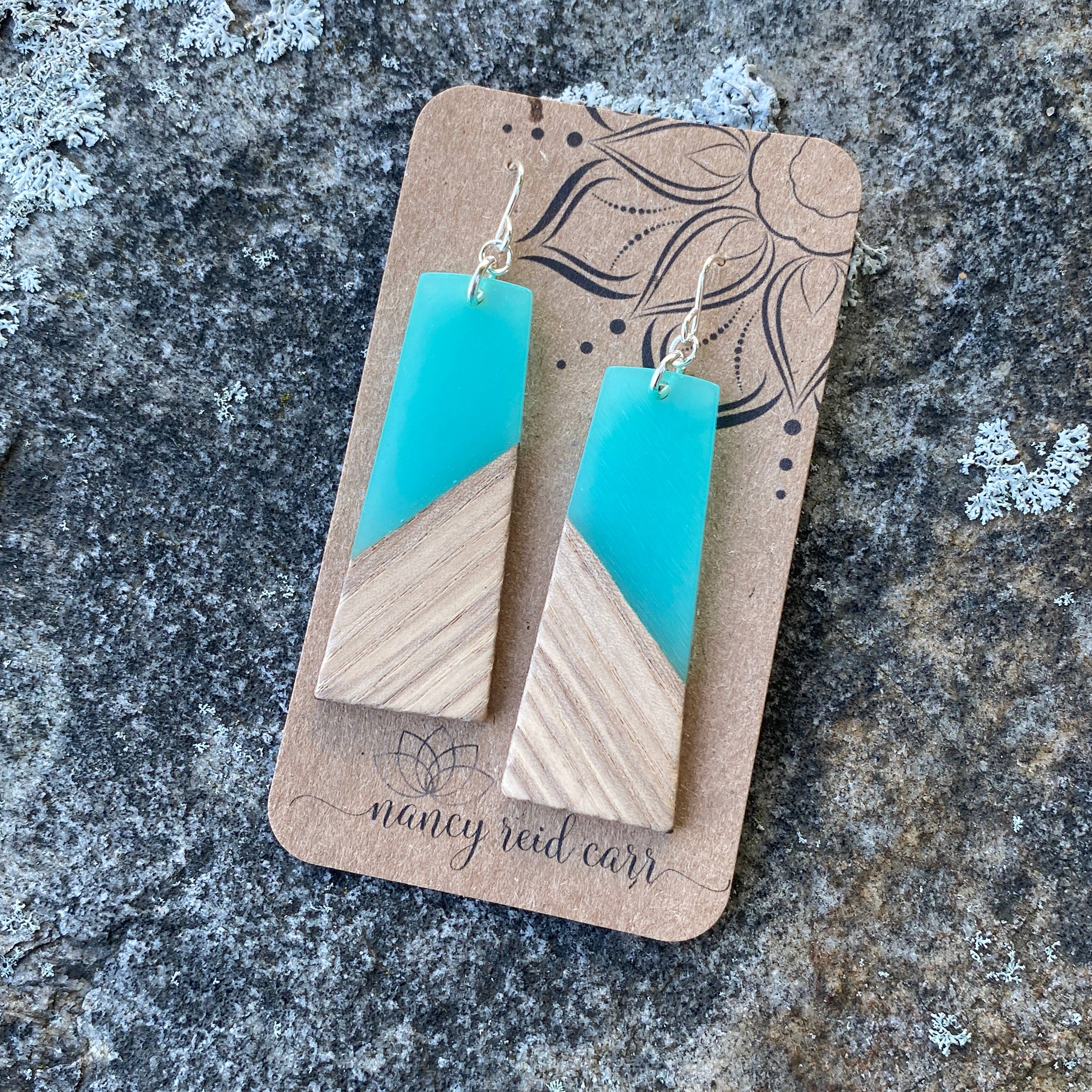 Nancy Reid Carr - Wholesale Dangle Earrings - Modern Boho - Trapezoid Earrings Wood/Resin7