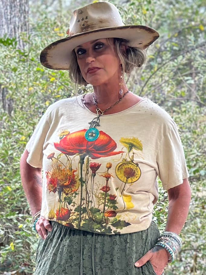 Moon Dance Tee - Floral Views for wholesale by Jaded Gypsy