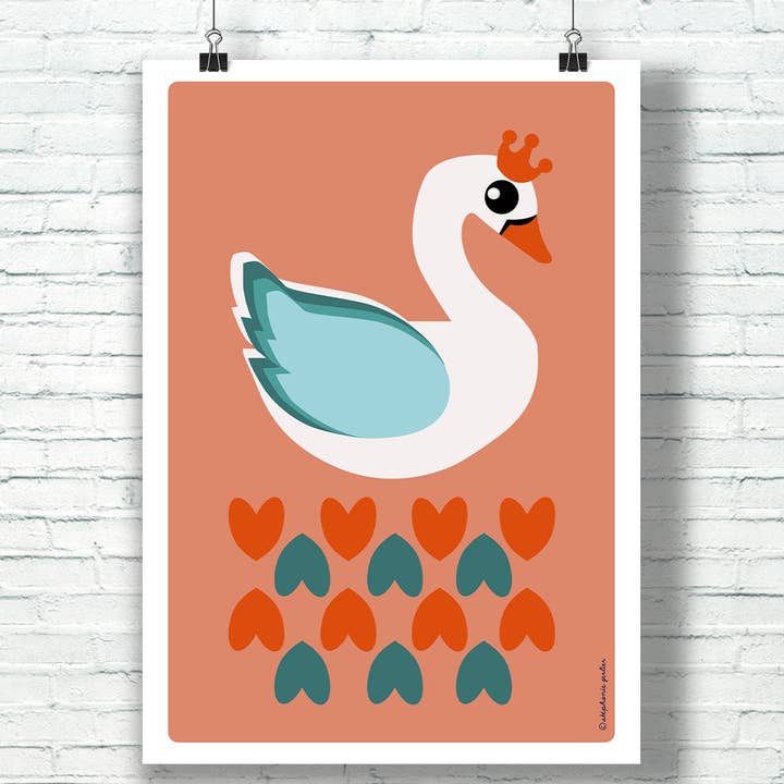 My Swan - Poster Print - Original Creation for wholesale by T FOR TIGER