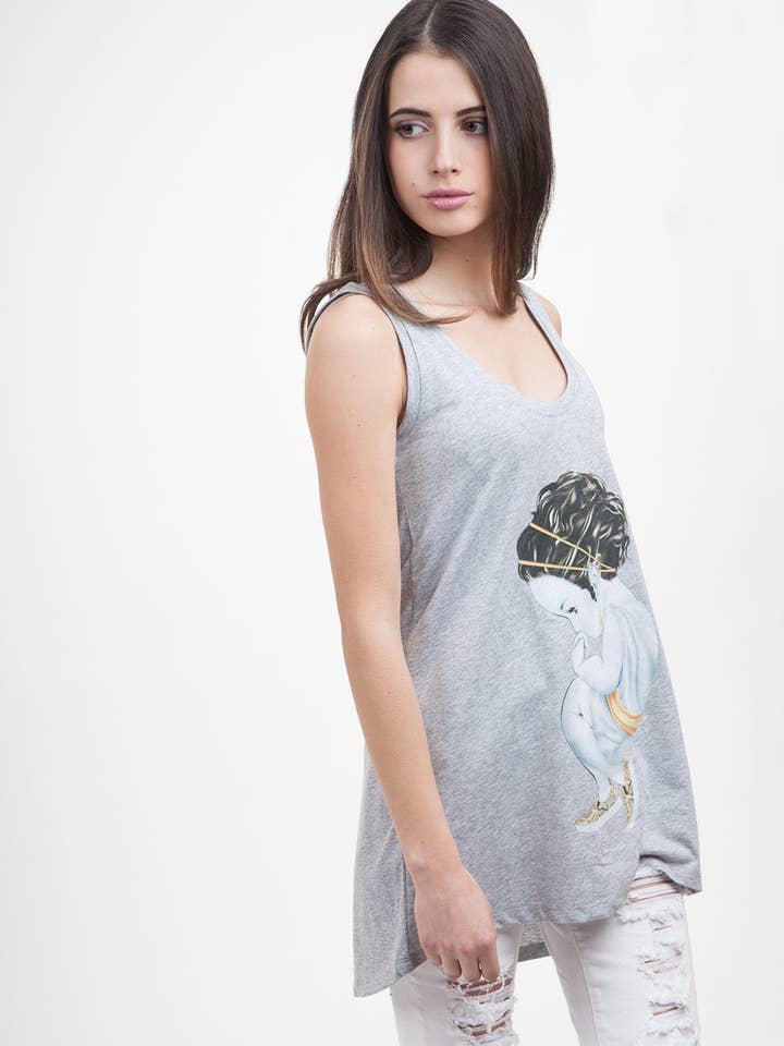 Penelope übergroßes Basic-Tanktop aus Baumwolle für den Großhandel von siamoises