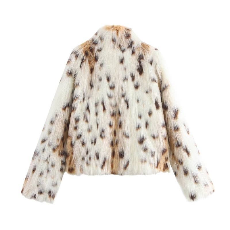 MULTI Faux Fur Animal Print Coat for wholesale on Faire1