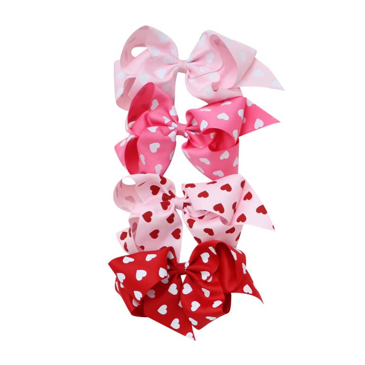 Heart Print Bow for wholesale by Bows Arts