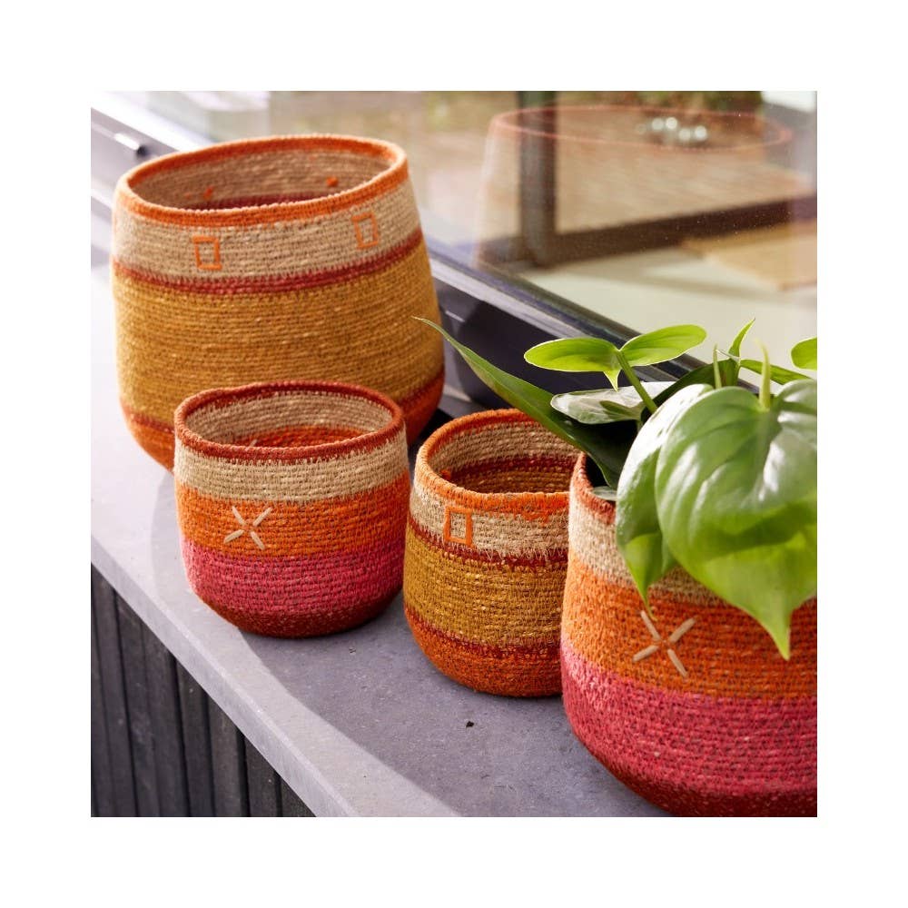 Bonheur du Jour – Großhandel Korb – Korb - Orange Kreuz - 17cm1